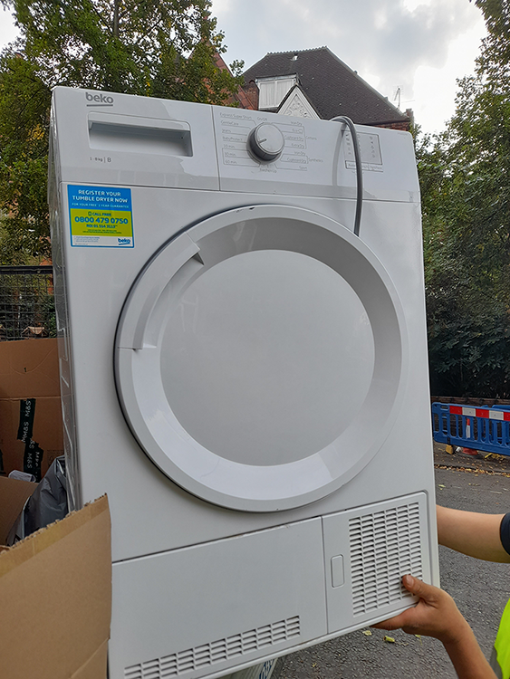 tumble dryer appliance removal